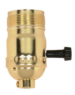 3-Way (2 Circuit) Turn Knob Socket With Removable Knob; 1/8 IPS; Aluminum; Brite Gilt Finish; 250W; (27|90/1410)