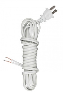 12 Foot 18/2 SPT-2 105C Cord Set; White Finish; 72'' Hank; 150 Carton; Molded Polarized Plug; (27|90/1413)