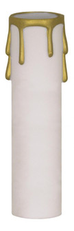 Plastic Drip Candle Cover; White Plastic With Gold Drip; 1-13/16'' Inside Diameter; 1-1/4'' (27|90/1514)