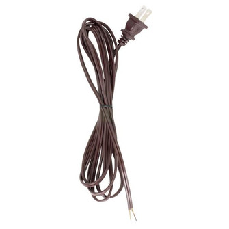 8 Foot 18/2 SPT-1 105C Cord Set; Brown Finish; 36'' Hank; 200 Carton; Molded Polarized Plug; (27|90/1524)