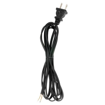 8 Foot 18/2 SPT-1 105C Cord Set; Black Finish; 36'' Hank; 200 Carton; Molded Polarized Plug; (27|90/1525)
