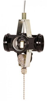 4-Light Cluster Socket; On-Off Nickel Pull Chain; 7'' AWM B/W Leads 105C; 660W; 250V (27|90/1588)