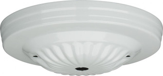Ribbed Canopy; Canopy Only; White Finish; 5'' Diameter; 7/16'' Center Hole; 2 -8/32 Bar Holes (27|90/1680)