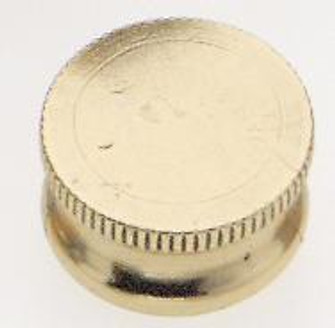 Brass Lock-Up Cap; 1/8 IP; 9/16'' Diameter; 1/4'' Height; Burnished And Lacquered (27|90/169)