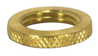 Brass Round Knurled Locknut; 9/16'' Diameter; 1/8 IP; 3/32'' Thick; Unfinished (27|90/1699)
