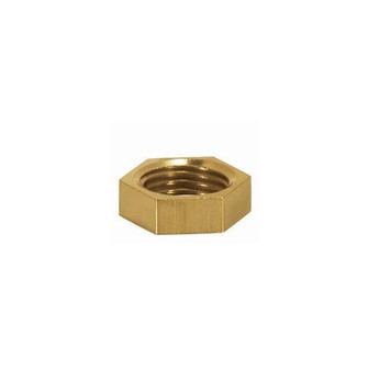 Brass Hexagon Locknut; 1/4 IP; 11/16'' Hexagon; 3/16'' Thick; Unfinished (27|90/1701)