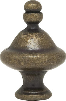 Pyramid Finial; 1-1/2'' Height; 1/4-27; Antique Brass Finish (27|90/1721)