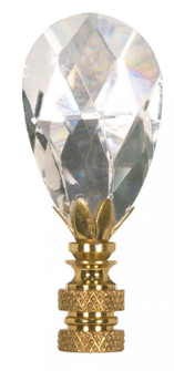 Pendant Cut Crystal Finial; 2-3/4'' Height; 1/4-27 (27|90/1737)