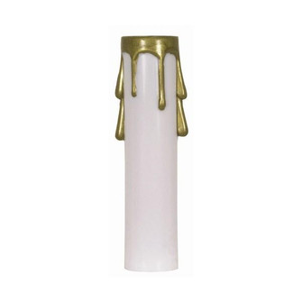Plastic Drip Candle Cover; White Plastic With Gold Drip; 13/16'' Inside Diameter; 7/8'' (27|90/352)