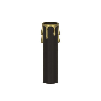 Plastic Drip Candle Cover; Black Plastic With Gold Drip; 1-3/16'' Inside Diameter; 1-1/4'' (27|90/368)