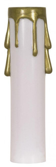 Plastic Drip Candle Cover; White Plastic With Gold Drip; 13/16'' Inside Diameter; 7/8'' (27|90/372)
