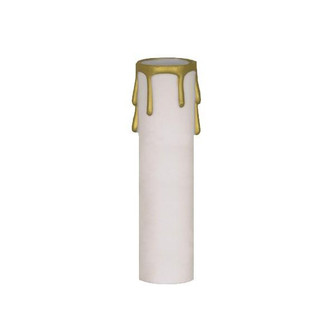 Plastic Drip Candle Cover; White Plastic With Gold Drip; 1-3/16'' Inside Diameter; 1-1/4'' (27|90/373)
