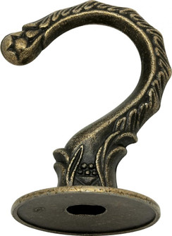 Die Cast Large Swag Hook; Antique Brass Finish; Kit Contains 1 Hook And Hardware; 10lbs Max (27|90/441)
