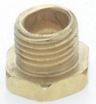 Steel Hexagon Head Nipple; Brass Plated; 1/8 IP; 1/4'' x 3/8'' Overall (27|90/636)