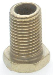 Steel Hexagon Head Nipple; Brass Plated; 1/8 IP; 1/2'' x 5/8'' Overall (27|90/638)