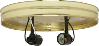 10'' 2-Light Ceiling Pan; Brass Finish; Includes Hardware; 60W Max (27|90/766)