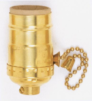 On-Off Pull Chain Socket; 1/8 IPS; 3 Piece Stamped Solid Brass; Polished Nickel Finish; 660W; 250V; (27|90/869)