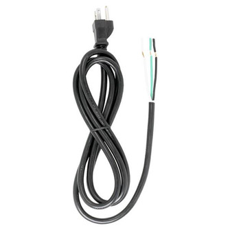 6 Foot 18/3 SJT 105C Heavy Duty Cord Set; Black Finish; 100 Carton; 3 Prong Molded Plug; Stripped (27|90/2208)