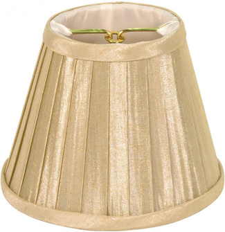 Clip On Shade; Beige Folded Pleat; 3'' Top; 5'' Bottom; 4'' Side (27|90/2363)