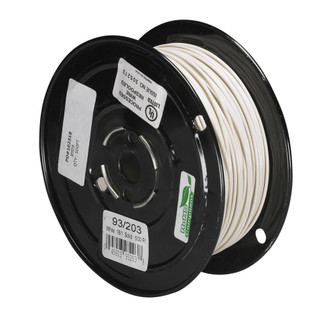 Lighting Bulk Wire; 18/1 Solid 105C AWM TFN-PVC; Nylon; 500 Foot/Spool; White (27|93/203)