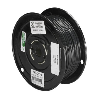 Lighting Bulk Wire; 18/1 Solid 105C AWM TFN-PVC; Nylon; 500 Foot/Spool; Black (27|93/204)