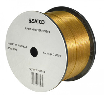 Lamp And Lighting Bulk Wire; 18/2 SPT-1.5 105C; 2500 Foot/Reel; Clear Gold (27|93/303)