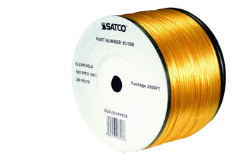 Lamp And Lighting Bulk Wire; 18/2 SPT-2 105C; 2500 Foot/Reel; Clear Gold (27|93/306)