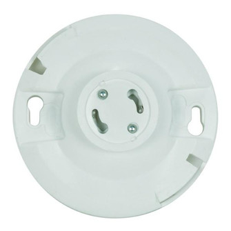 4 Terminal Keyless White Phenolic GU24 Ceiling Receptacle; Screw Terminals; 4-1/2'' Diameter (27|90/2467)