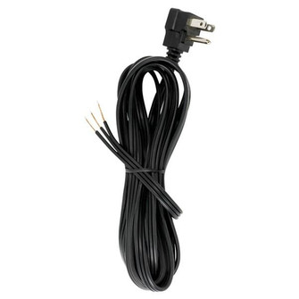10 Foot 18/3 SPT-2 105C Flat Plug Cord Set; Black Finish; No Hank; 100 Carton; Molded Plug; Tinned (27|90/2435)