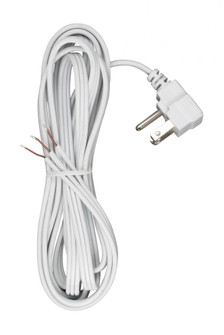 10 Foot 18/3 SPT-2 105C Flat Plug Cord Set; White Finish; No Hank; 100 Carton; Molded Plug; Tinned (27|90/2459)