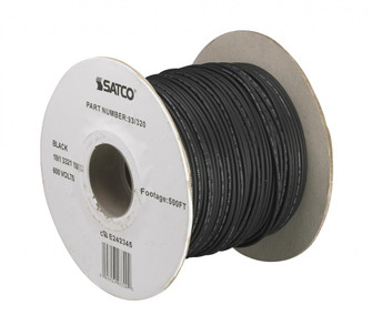 Lighting Bulk Wire; 18/1 Stranded AWM UL 3321 150C; 500 Foot/Spool; Black (27|93/320)