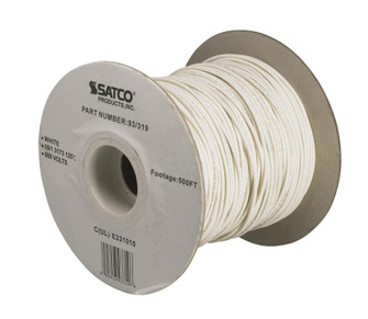 Lighting Bulk Wire; 18/1 Stranded AWM UL 3173 125C; 500 Foot/Spool; White (27|93/319)