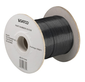 Lighting Bulk Wire; 18/1 Stranded UL 1316 105C AWM TFN-PVC Nylon; 1000 Foot/Spool; Black (27|93/330)