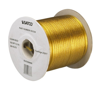 Lamp And Lighting Bulk Wire; 18/2 SPT-1.5 105C; 250 Foot/Spool; Clear Gold (27|93/336)