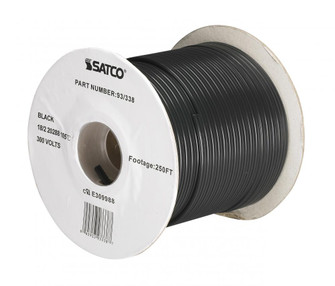 Lamp And Lighting Bulk Wire; 18/2 SPT-1.5 105C; 250 Foot/Spool; Black (27|93/338)