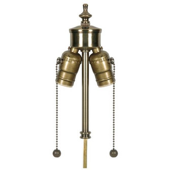 Medium Base 2-Light Pull Chain Cluster With Solid Brass Socket; Antique Brass Finish; 84'' SPT-1 (27|80/1764)