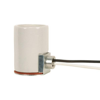 Keyless Porcelain Socket With Side Mount Bushing; 12'' AWM B/W 105C Leads; 1/8 IPS; CSSNP Screw (27|80/1445)