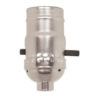 On-Off Push Thru Socket; 1/8 IPS; Aluminum; Nickel Finish; 660W; 250V; Push-In Terminal; With Strain (27|80/1566)