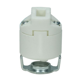G9 Porcelain Halogen Socket; Smooth Body; With Hickey; Push-In Wiring (27|80/1741)