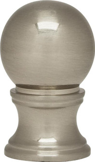 Satin Nickel Ball Finial; 1-1/4'' Height; 3/4'' Diameter; 1/4-27 (27|80/1880)