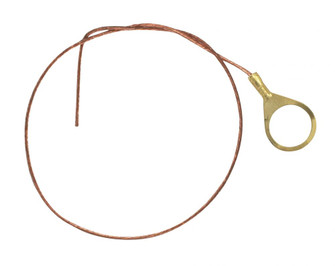 1/4 IP Round Ground Lug With 1 Foot 18/1 Bare Copper Ground Wire (27|80/1966)