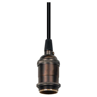 Medium base lampholder; 4pc. Solid brass; prewired; Uno ring; 10ft. 18/2 SVT Black Cord; Dark (27|80/2281)