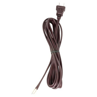 10 Foot 18/2 SPT-2 105C Cord Set; Brown Finish; 36'' Hank; 150 Carton; Molded Polarized Plug; (27|90/2599)