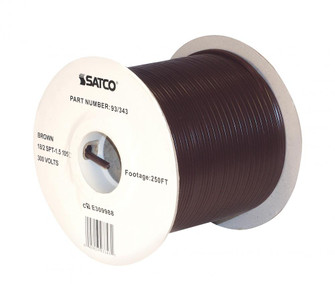 Lamp And Lighting Bulk Wire; 18/2 SPT-1.5 105C; 250 Foot/Spool; Brown (27|93/343)