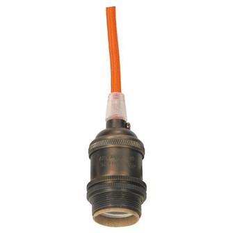 Medium base lampholder; 4pc. Solid brass; prewired; Uno ring; 10ft. 18/2 SVT Orange Cord; Dark (27|80/2343)