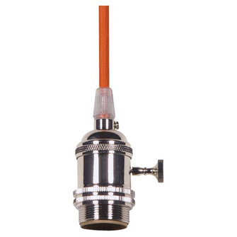 Medium base lampholder; 4pc. Solid brass; prewired; On/Off; Uno ring; 10ft. 18/2 SVT Orange Cord; (27|80/2346)