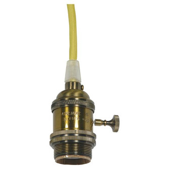Medium base lampholder; 4pc. Solid brass; prewired; On/Off; Uno ring; 10ft. 18/2 SVT Lemon Cord; (27|80/2435)