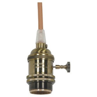 Medium base lampholder; 4pc. Solid brass; prewired; On/Off; Uno ring; 10ft. 18/2 SVT Gold Cord; (27|80/2436)
