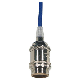 Medium base lampholder; 4pc. Solid brass; prewired; Uno ring; 10ft. 18/2 SVT Blue Cord; Polished (27|80/2454)