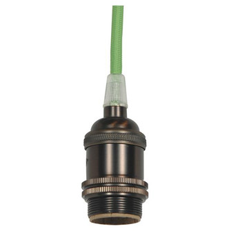 Medium base lampholder; 4pc. Solid brass; prewired; Uno ring; 10ft. 18/2 SVT Light Green Cord; Dark (27|80/2456)